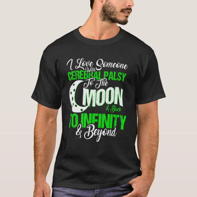 Camiseta paralisia cerebral Consciencialização lua verde (Frente)