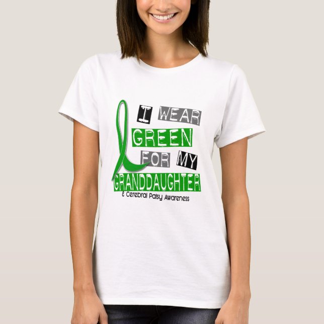 Camiseta Paralisia cerebral eu visto o verde para minha (Frente)
