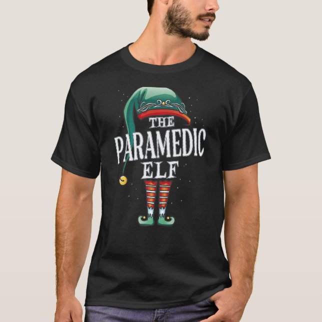 Camiseta Paramedic Elf Christmas Group Xmas Pajama Party (Frente)