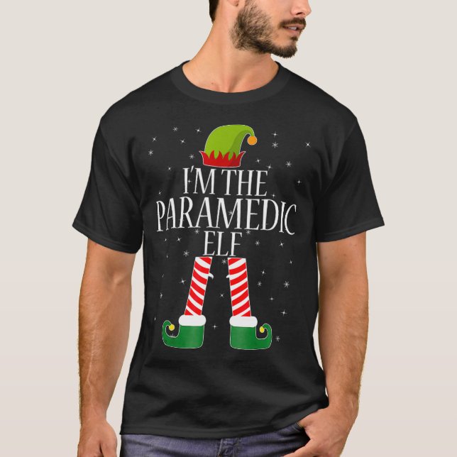 Camiseta Paramedic Elf Tshirt Engraçado Natal Elves Tee (Frente)