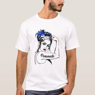Camiseta Paramedico de Emergência EMS Rosie The Riveter