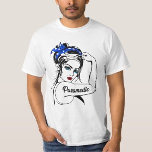 Camiseta Paramedico de Emergência EMS Rosie The Riveter
