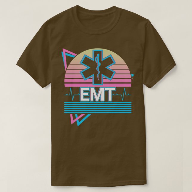 Camiseta paramédico de emergência EMT Lifesav (Frente do Design)