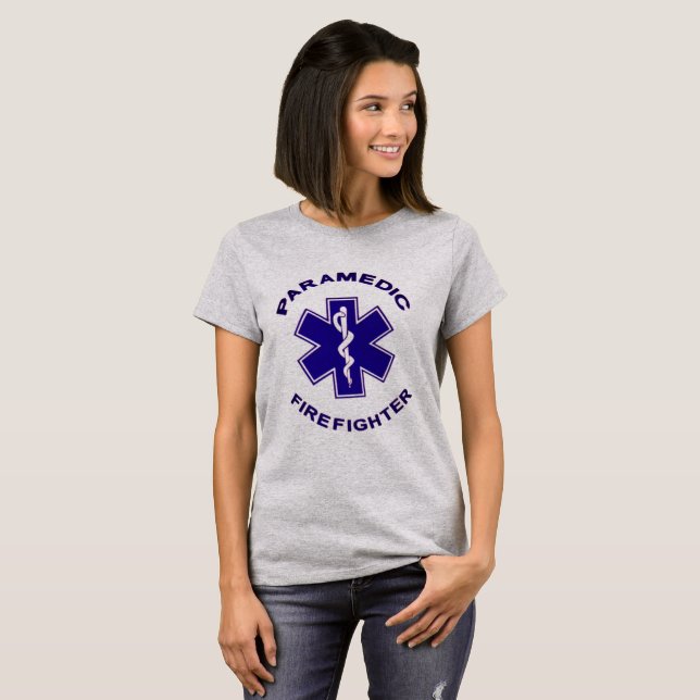 Camiseta paramédico do bombeiro (Frente Completa)