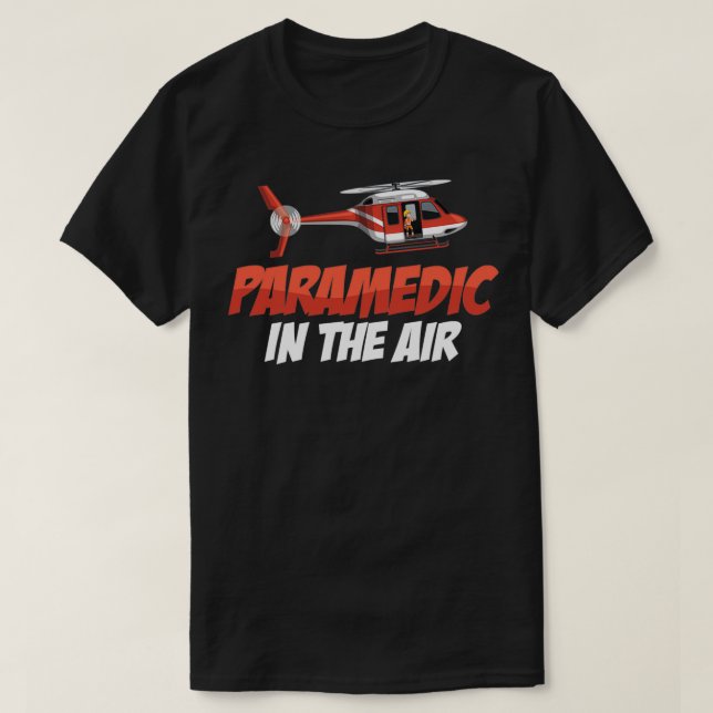 Camiseta Paramédico Do Piloto De Ambulância Aérea Helicopte (Frente do Design)