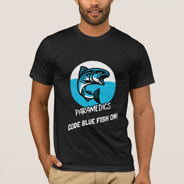 CAMISETA PARAMÉDICOS CÓDIGO AZUL PEIXE ON! (Frente)