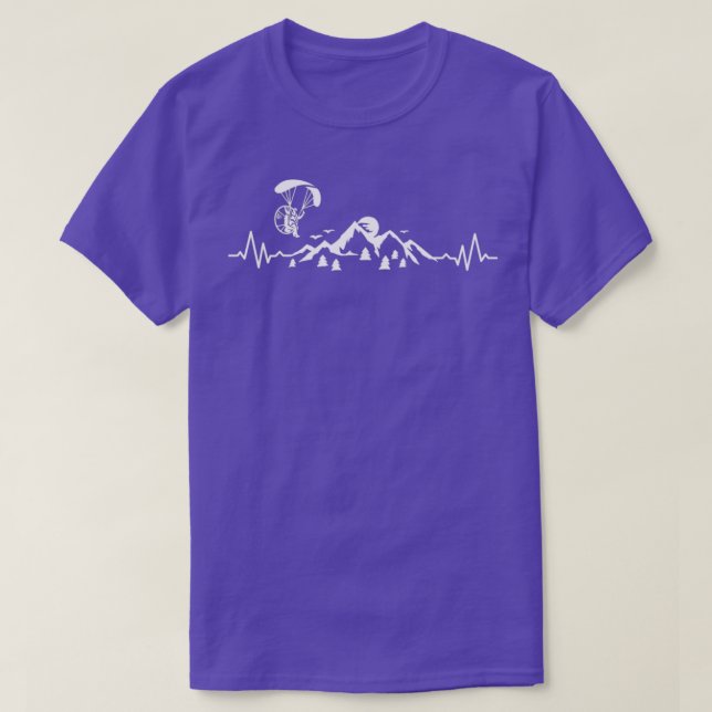 Camiseta Paramotor Mountains Heartbeat Paraglider Paraglidi (Frente do Design)