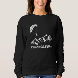 Camiseta Parapente Com Paramotor Acionado Sobre Montanhas