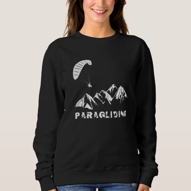 Camiseta Parapente Com Paramotor Acionado Sobre Montanhas (Frente)