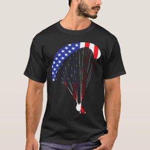 Camiseta Parapente de Paraquedismo Bandeira dos EUA America
