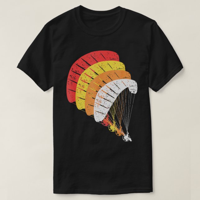Camiseta Parapente Paramotor com Vintage Powered Paragl (Frente do Design)