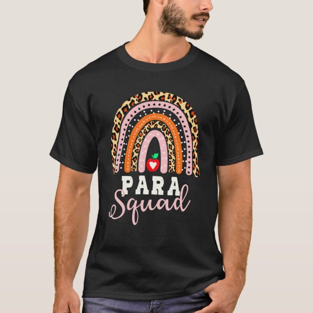 Camiseta Paraprofessional Life Rainbow Para Squad Teacher P (Frente)
