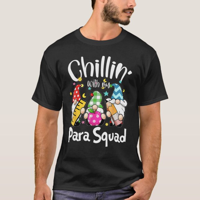 Camiseta Paraprofessional Para Squad Chillin Gnomes Christm (Frente)