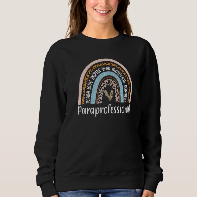 Camiseta Paraprofissional Vida Arco-íris Para Professor Par (Frente)