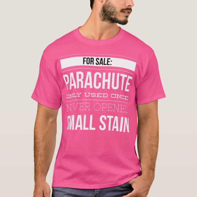 Camiseta Paraquedas Engraçado Usado Apenas Uma Vez Nunca Ab (Frente)
