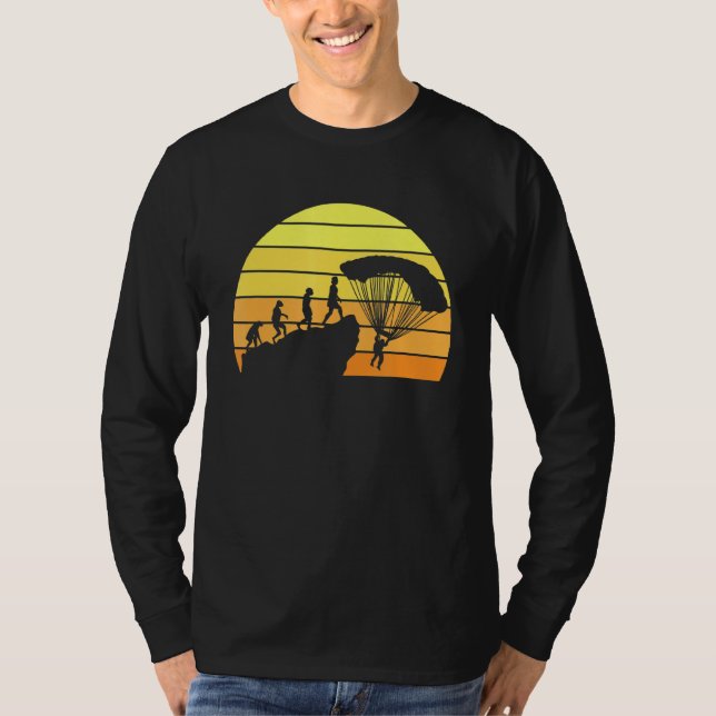 Camiseta Paraquedas Evolution Retro Sunset Art (Frente)