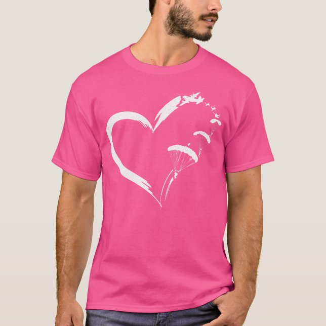 Camiseta Paraquedas Paraglide Coração de Skydiving (Frente)