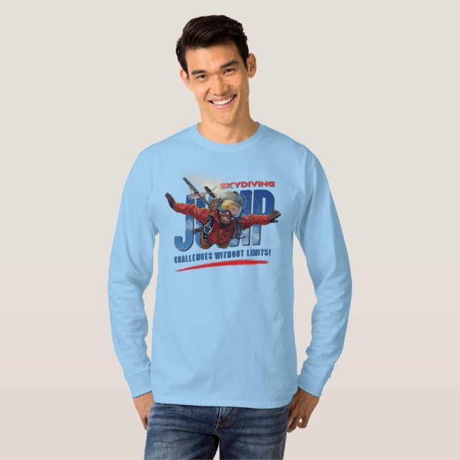 Camiseta Paraquedismo-Sinta a Liberdade Acima das Nuvens |  (Frente Completa)