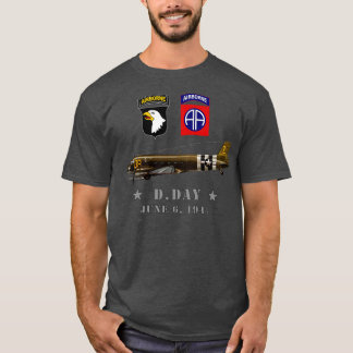 Camiseta Paraquedistas dos EUA DDay WWII Normandia 82º 101º