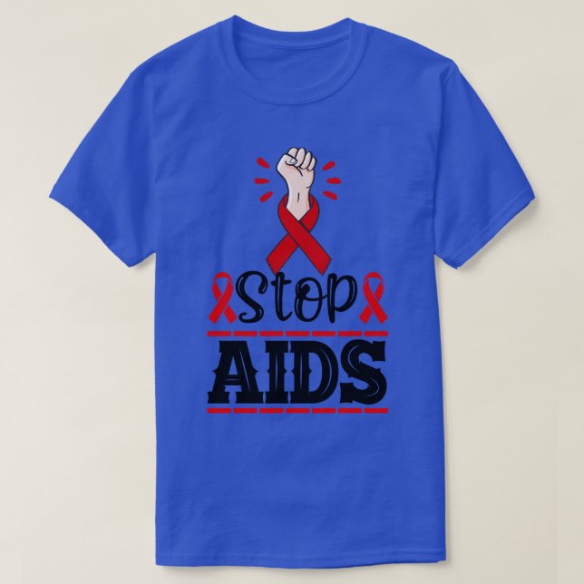 Camiseta Parar a Aids Red Ribbon Day Support for World Aids (Frente do Design)
