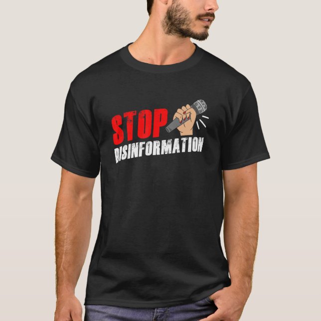Camiseta Parar a desinformação Direitos de imprensa Liberda (Frente)