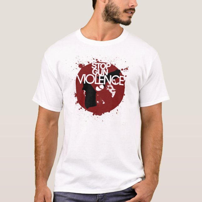 Camiseta parar a violência com armas (Frente)