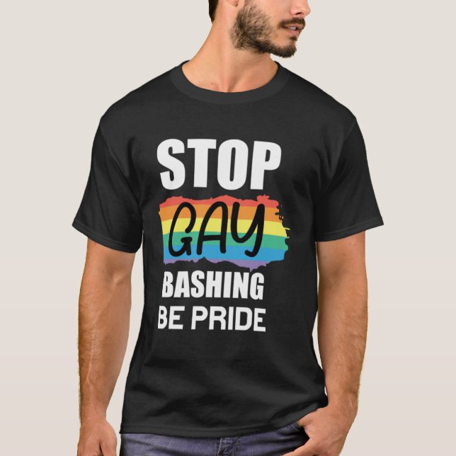 Camiseta Parar de Bashar é Orgulho Lésbica Gay Trans (Frente)