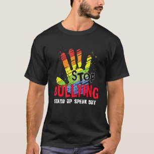 Camiseta Parar de Bullying Mão Adepto Ficar de Pé Falar Ant