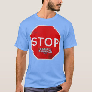 Camiseta Parar de Comer Animais vegetarianos veganos, sinal