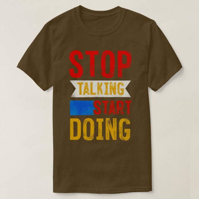 Camiseta Parar de Falar Começar a Fazer (Frente do Design)
