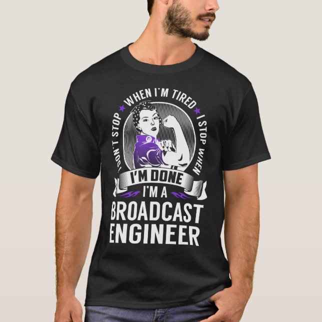 Camiseta Parar Engenheiro de Difusão quando eu terminar (Frente)