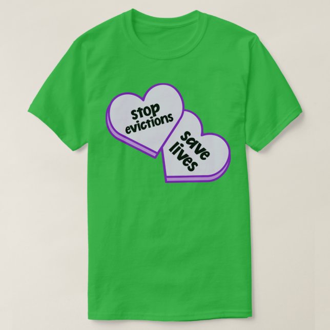 Camiseta Parar Evicções Salvar Vidas (Frente do Design)