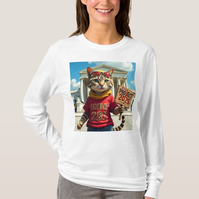 Camiseta Parar Gatos do Projeto 2025 (Frente)
