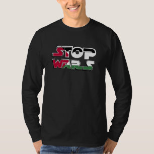 Camiseta Parar guerras Palestina Texto de sinalizador Typog