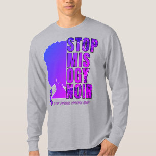 Camiseta PARAR O Abuso de Violência Doméstica contra o MISO