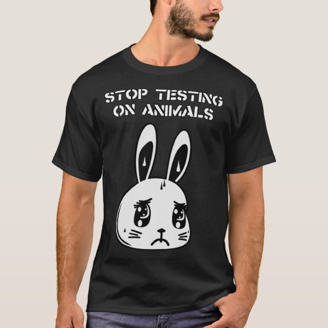 Camiseta Parar o ensaio em animais Vivisseção final Gratuit (Frente)