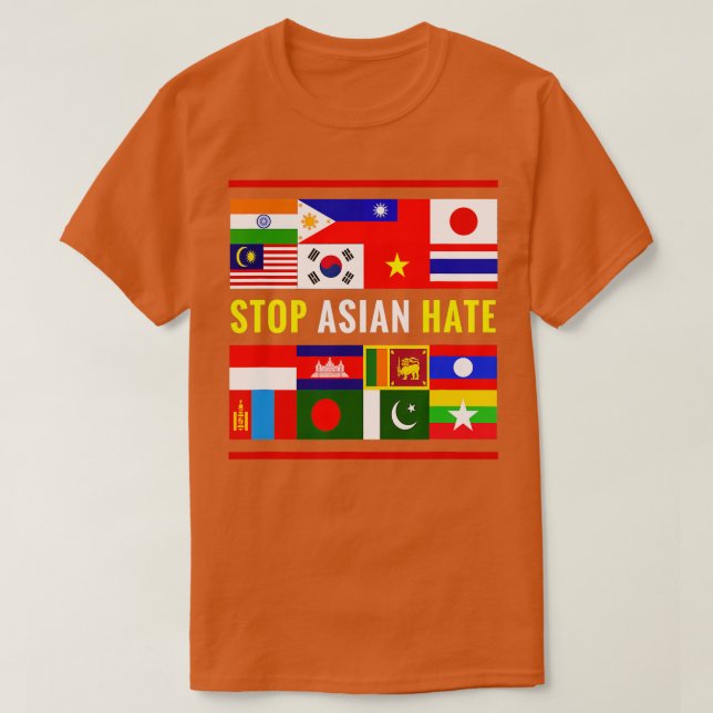 Camiseta Parar o ódio AAPI Suporte à Consciência Interrompe (Frente do Design)