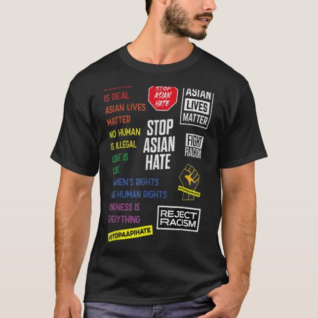 Camiseta Parar o ódio asiático (Frente)