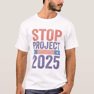 Camiseta Parar o Projeto 2025 Trump American Patroitic