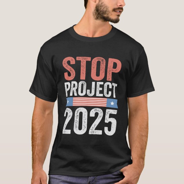 Camiseta Parar o Projeto 2025 Trump American Patroitic (Frente)