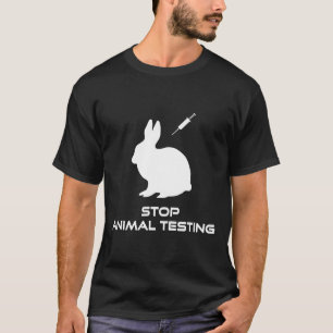 Camiseta Parar o teste em animais de lebre de coelho