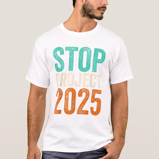 Camiseta Parar Projeto 2025 Anti Trump (Frente)