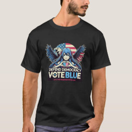 Camiseta Parar Projeto 2025 Defender Democracia Votar Azul