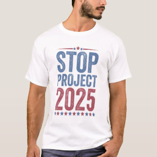 Camiseta Parar Projeto 2025 Trump Harris Patroítico America