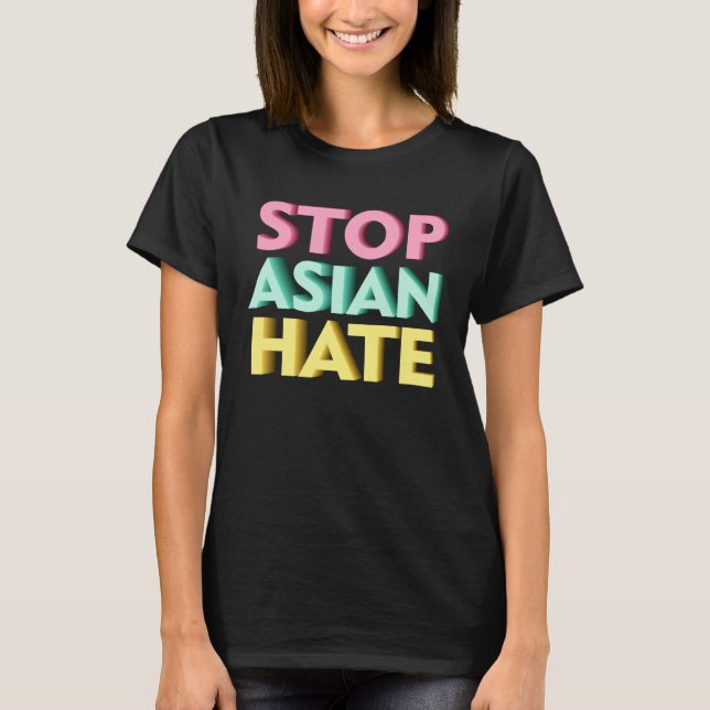 Camiseta Parar Retrô de Ódio Asiático (Frente)