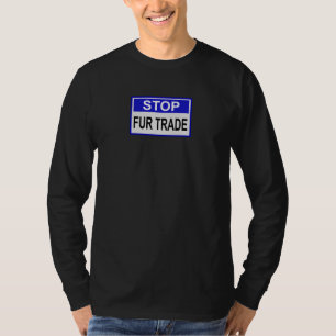 Camiseta Parar sinal azul com pele