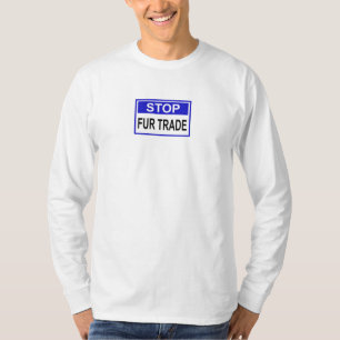 Camiseta Parar sinal azul com pele