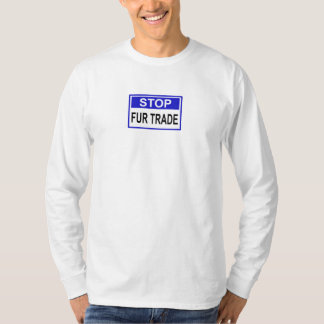 Camiseta Parar sinal azul com pele