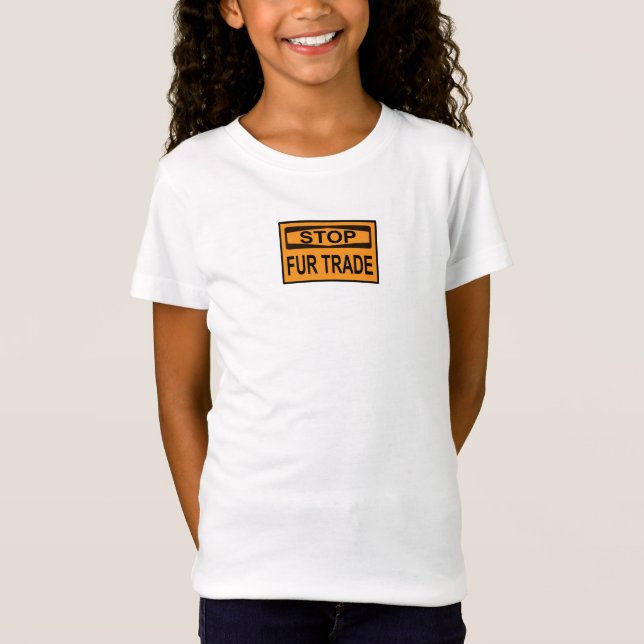 Camiseta Parar Sinal de Comércio de Peles - Laranja (Frente)