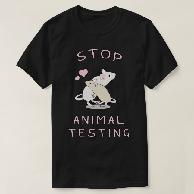 Camiseta Parar teste animal (Frente do Design)